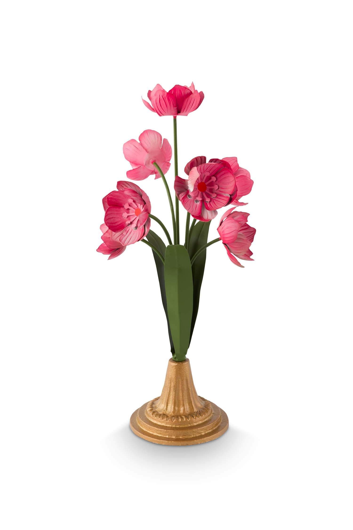 Deco Flower Metal Pink 36cm