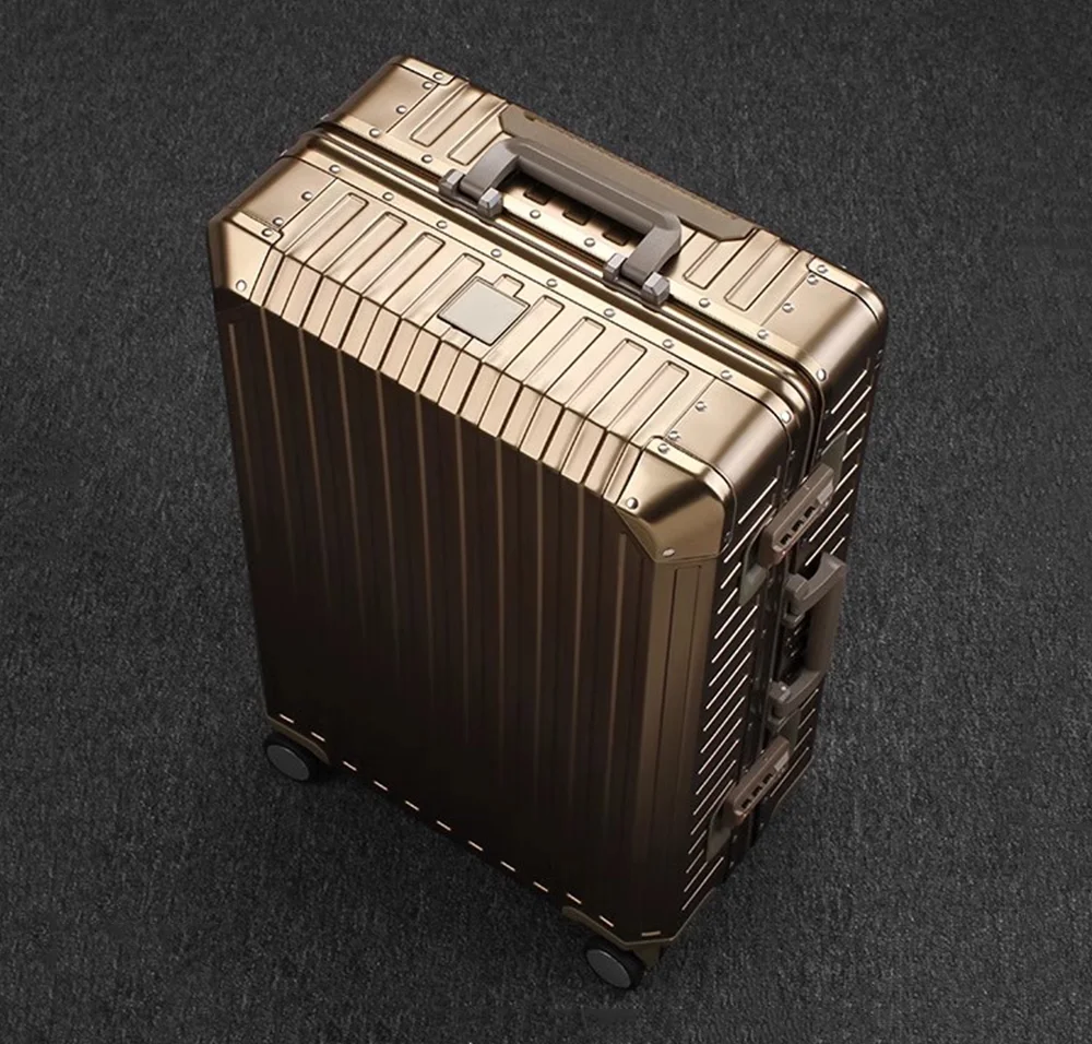 All Aluminum Magnesium Hardshell Carry On Luggage with Lock, Airline Approved Hardside Carry on Suitcase with Spinner Wheels, Checked Metal Rolling Luggage Case for Travel, Business - Image 15