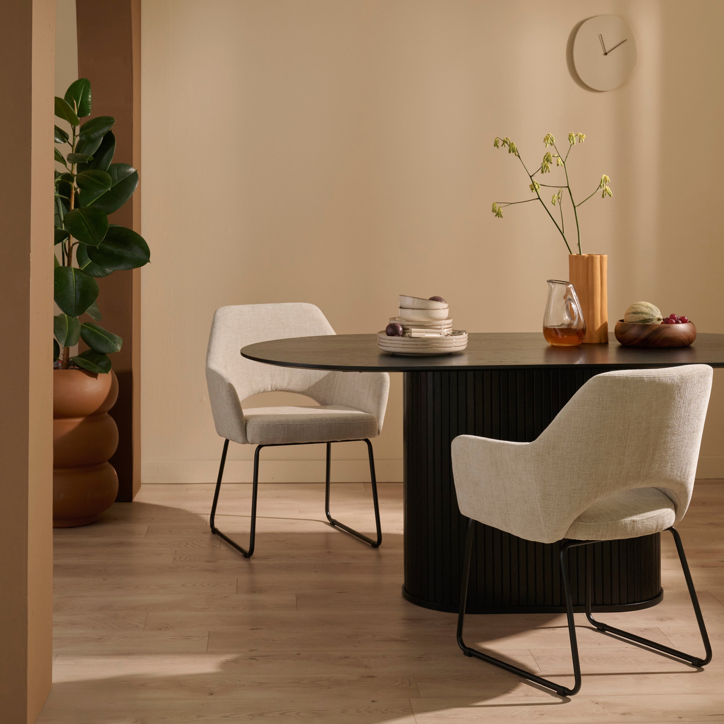Blokker Gap Eetkamerstoel - Beige / Zwart