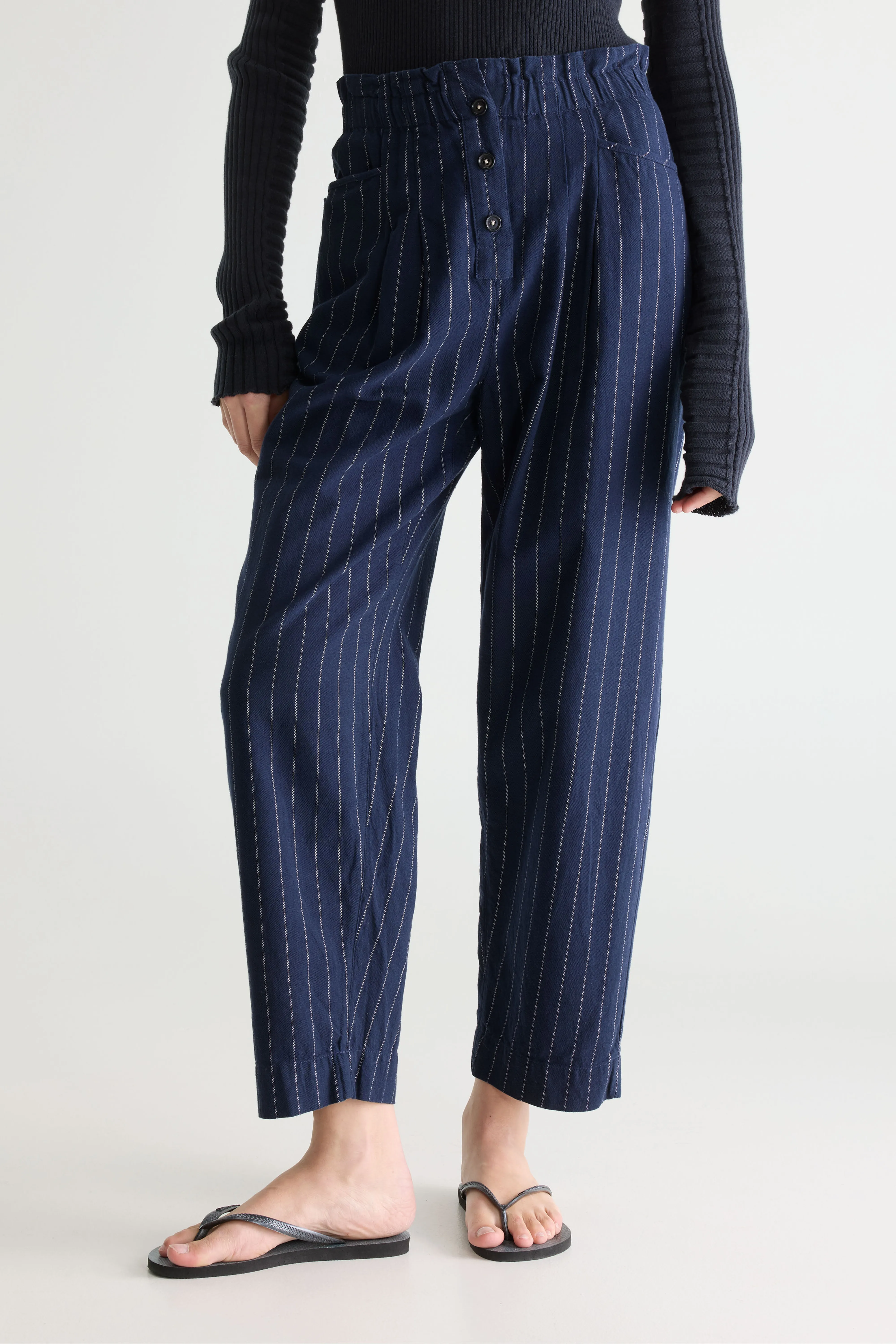 Bellerose Lilo paperbag navy trousers (252 / W / STRIPE A)