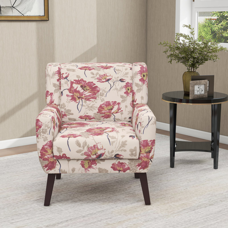 WAYFAIR George Oliver Jaqueze WhitePink Linen Blend