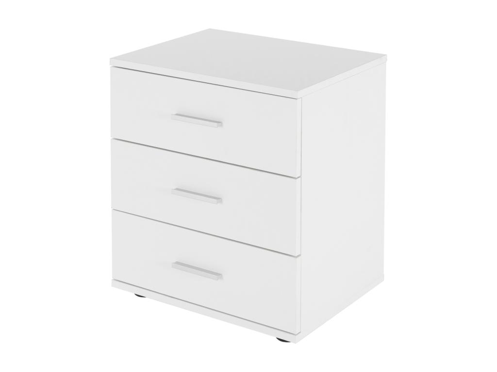 2x Mesitas de noche con 3 cajones mesa auxiliar madera blanca para dormitorio