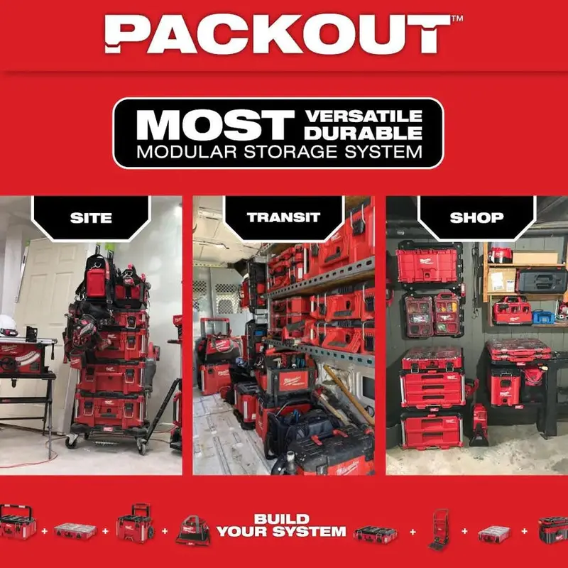 Milwaukee PACKOUT 3-Drawer Rolling Tool Box, 50 lbs Capacity - 48-22-8443 - Image 4 Milwaukee PACKOUT 3-Drawer Rolling Tool Box, 50 lbs Capacity - 48-22-8443 - Image 4