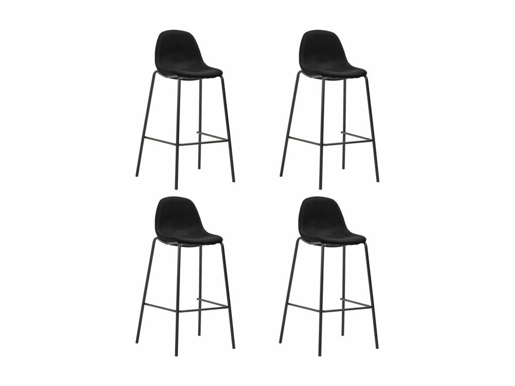 Juego de mesa alta y taburetes 5 piezas tela negra