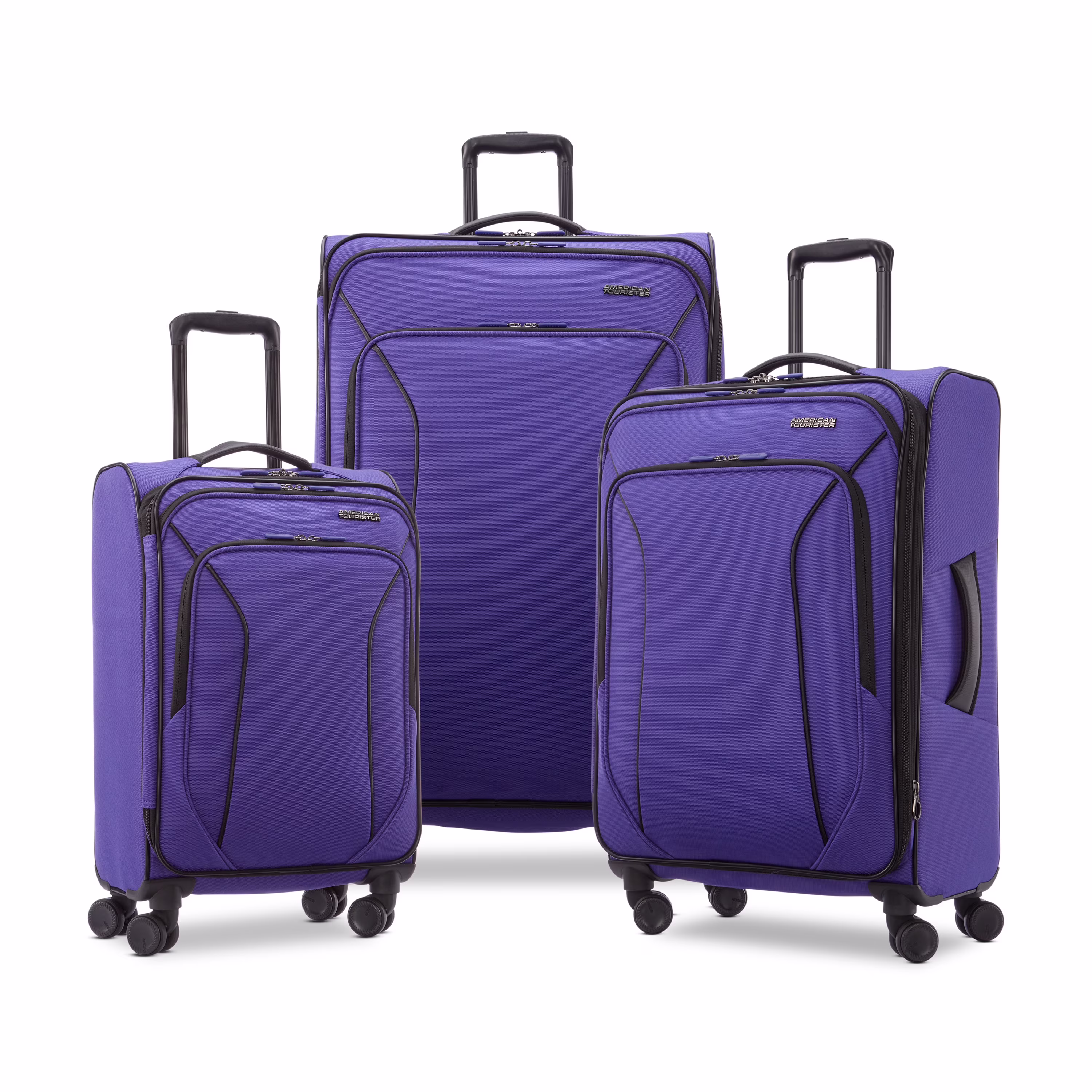 American Tourister X-Lite 3-Piece Luggage Set with Spinner Wheels - Light Grey - Image 10