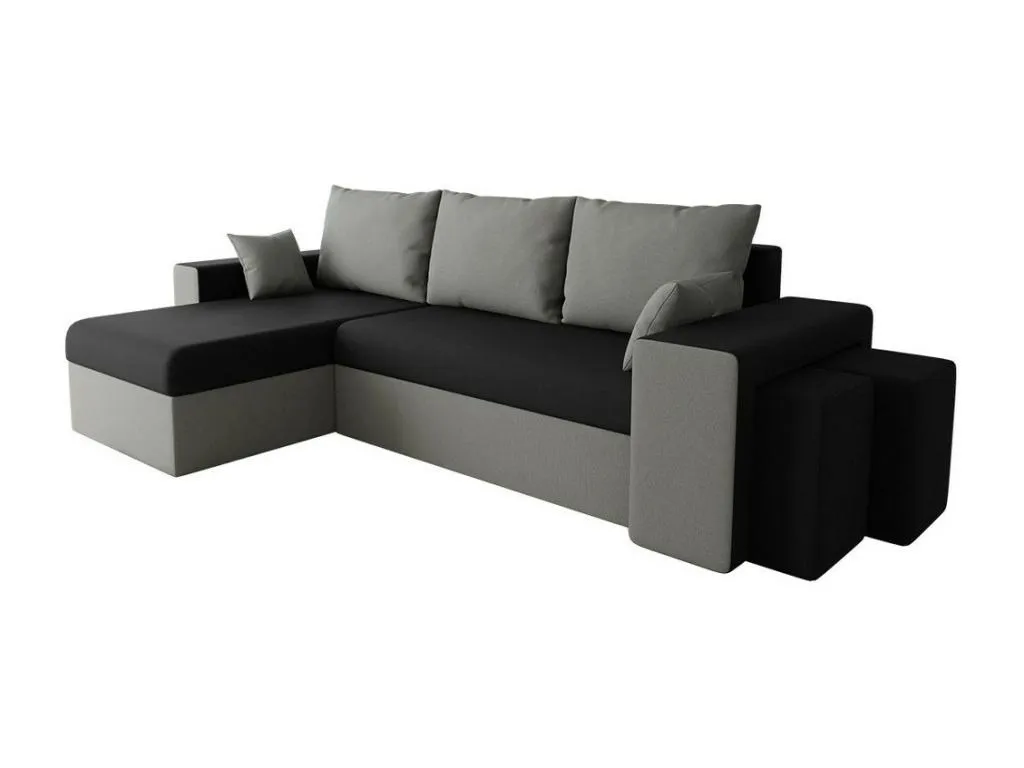 Sofá rinconero Hogarve 124 Gris Función de descanso Caja de ropa de cama 256x139x80cm 65745mvcm
