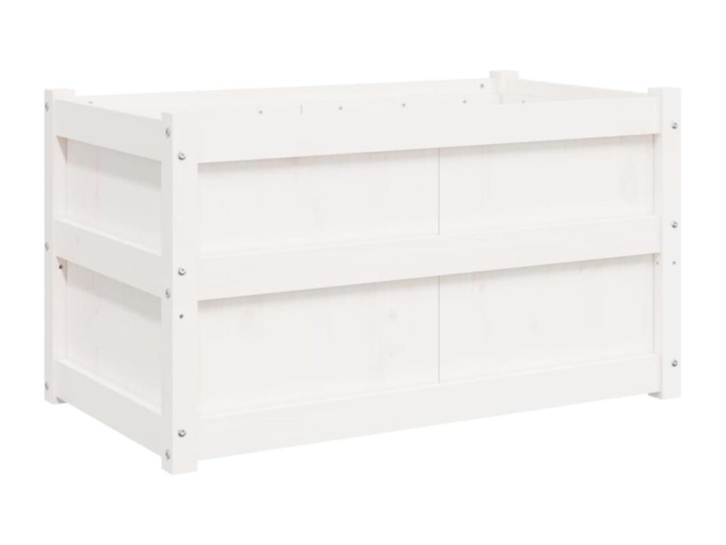 Decoratodo  madera maciza de pino blanca 90x50x50 cm