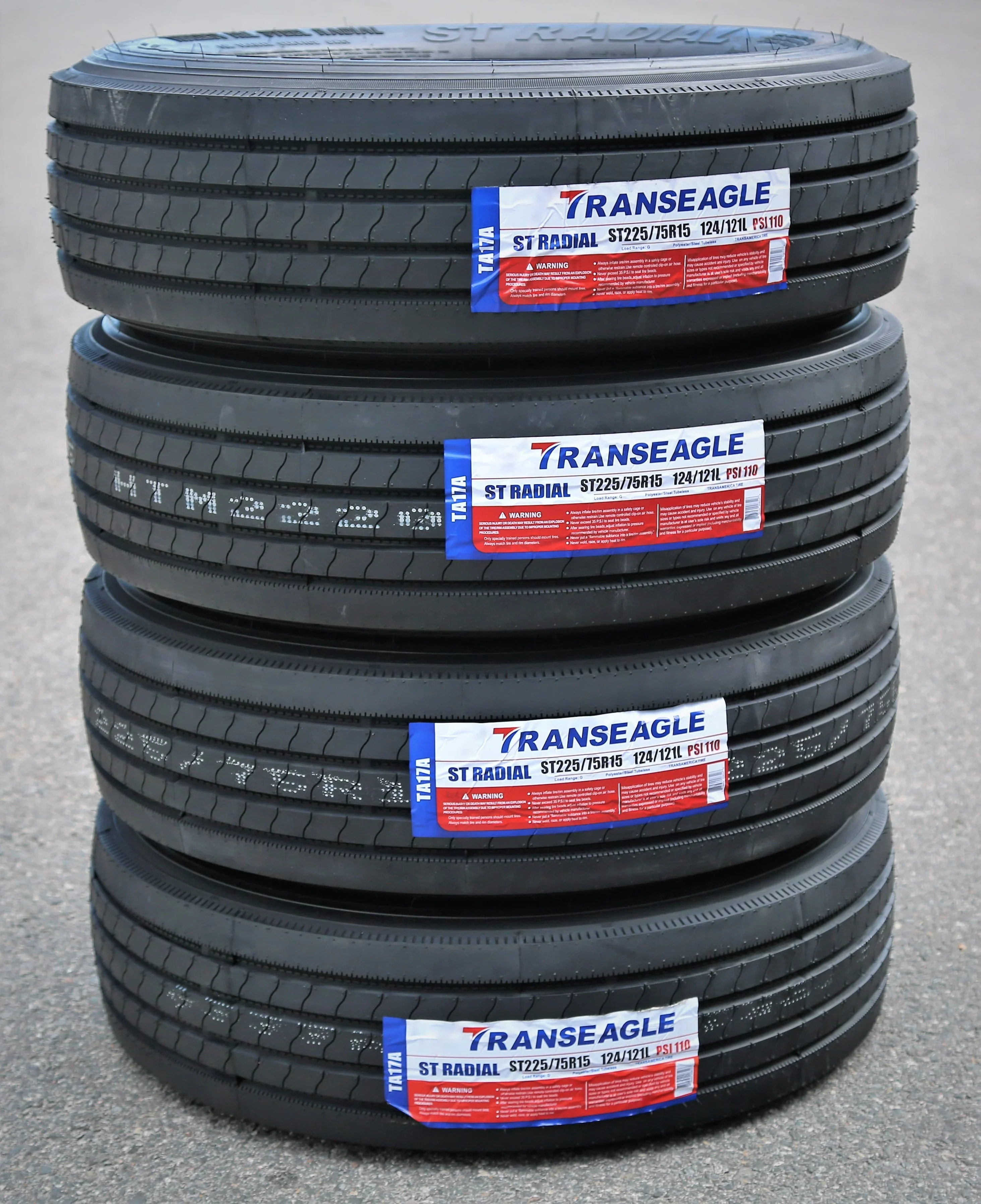 Transeagle ST Radial Trailer Tires 225/75R15 Load Range G 14 Ply - Set Of 4