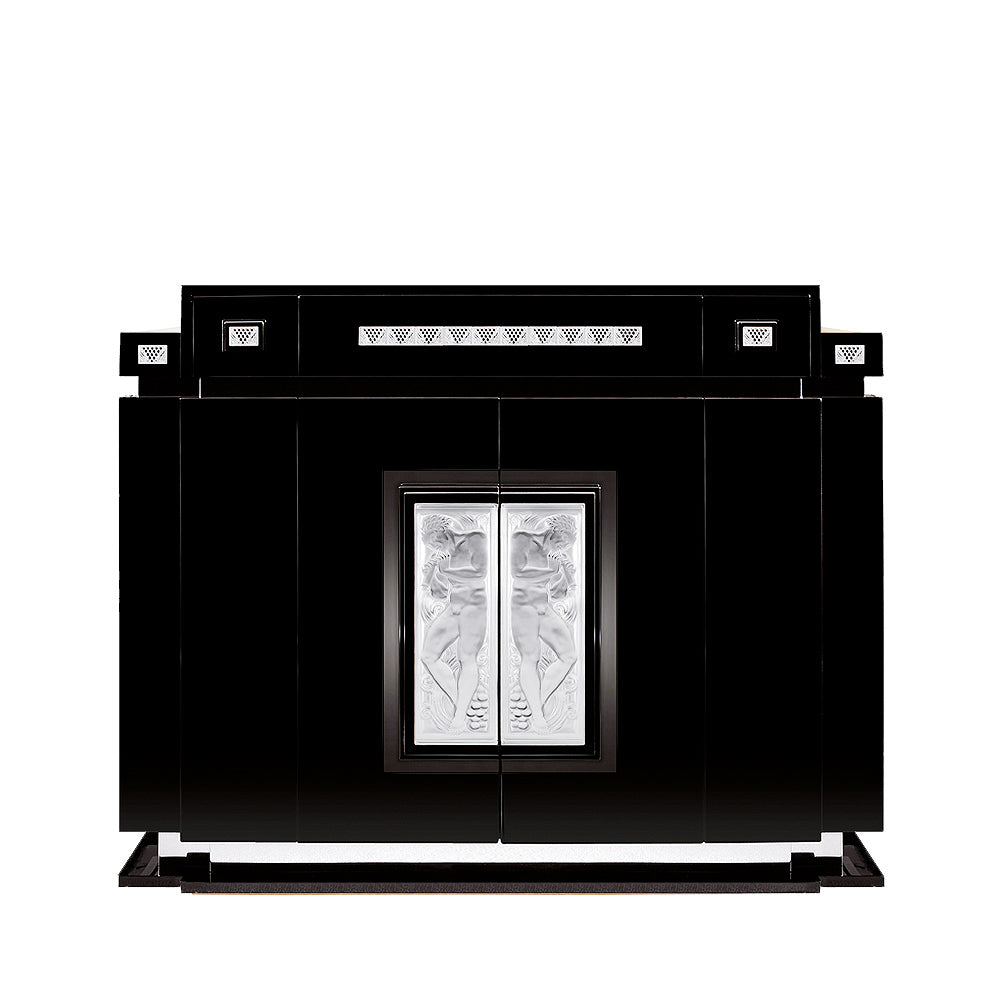 BAR JOUEUR DE PIPEAU - CRISTAL INCOLORE ET ÉBÈNE NOIR