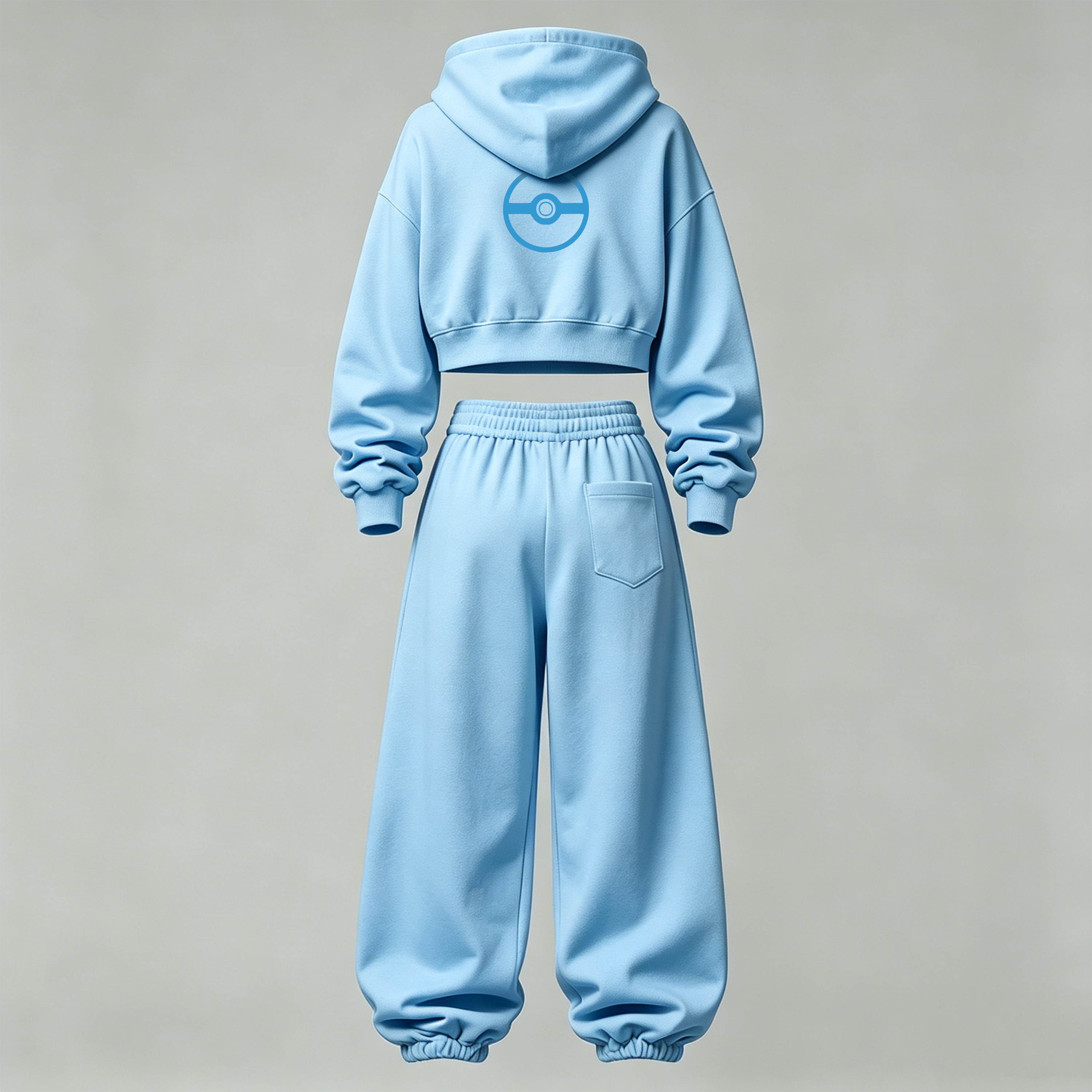 Pokémon Cropped Long Sleeve Hoodie & High Waist Jogger Pants Two Piece TeeThreads Sustain the Scene with Custom Apparel