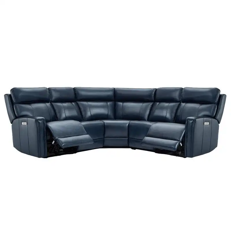 104" 3-Color Genuine Leather Power Reclining Sectional Sofa with Zero Gravity Feature, USB & USB-C Ports, and 2 Stationary Armless Chairs