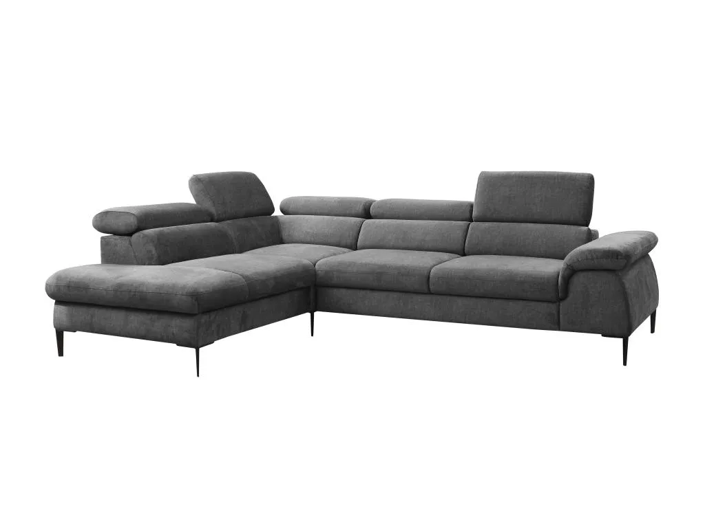 Sofá cama rinconera de tela antracita Mueblestop - Ángulo izquierdo TGLO94363
