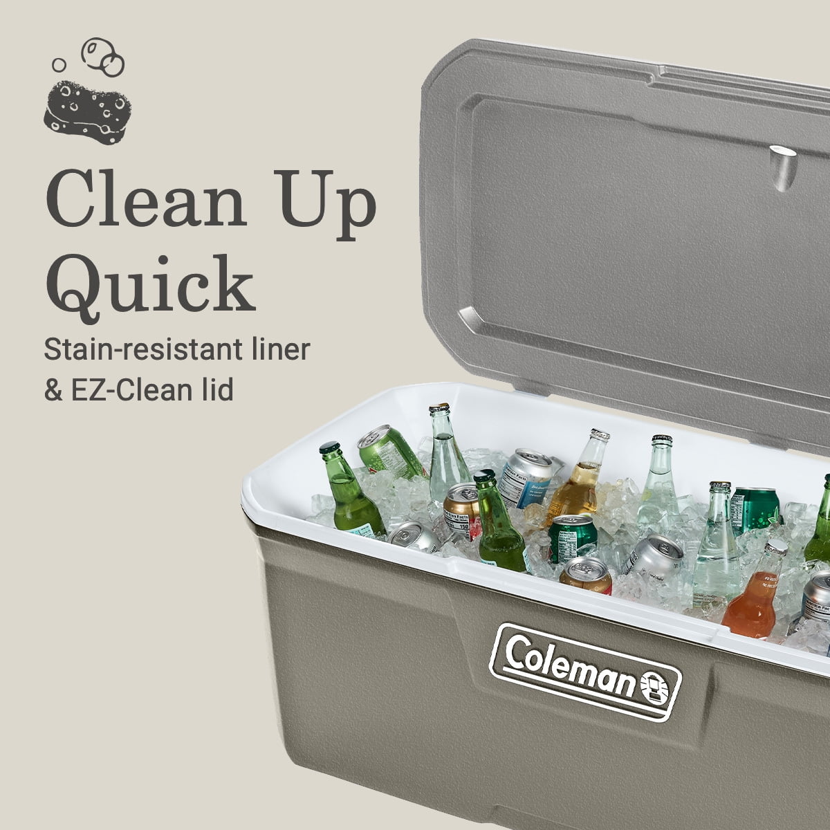 Coleman 316 Series 150QT Hard Chest Cooler, Silver Ash - Image 3