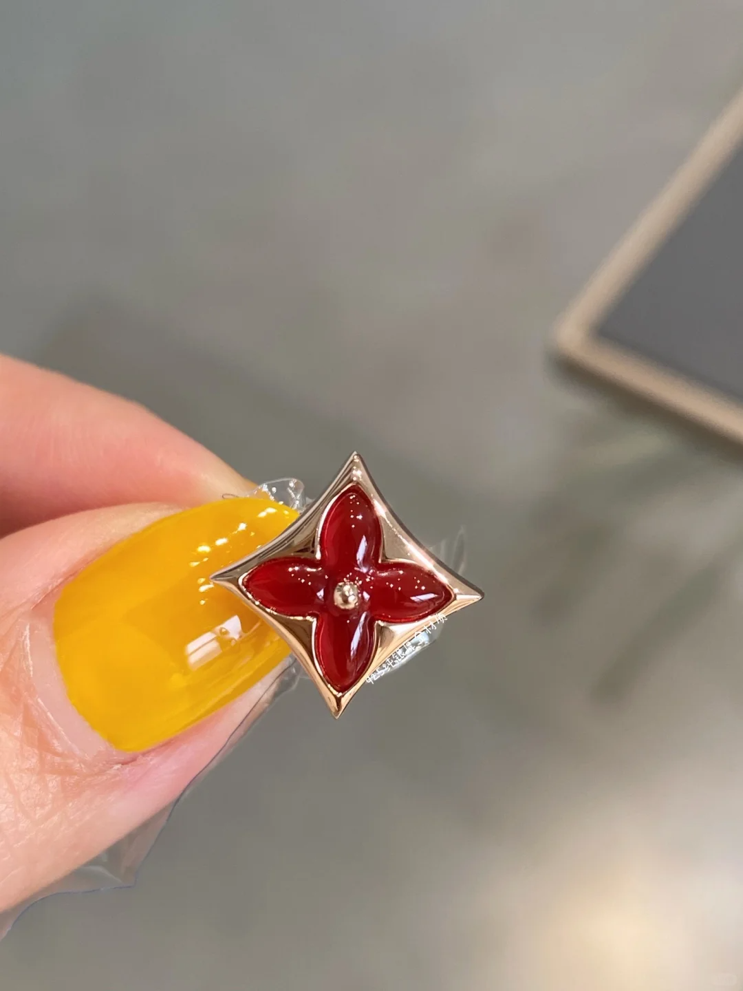 Louis Vuitton AB Asymmetric Red Carnelian Earrings - Original Replica Club