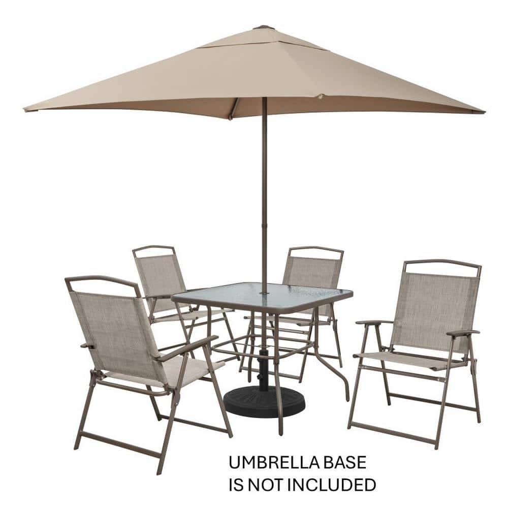 WAYFAIR StyleWell - Amberview 6-Piece Steel Square Outdoor Dining Set In Brown With Umbrella