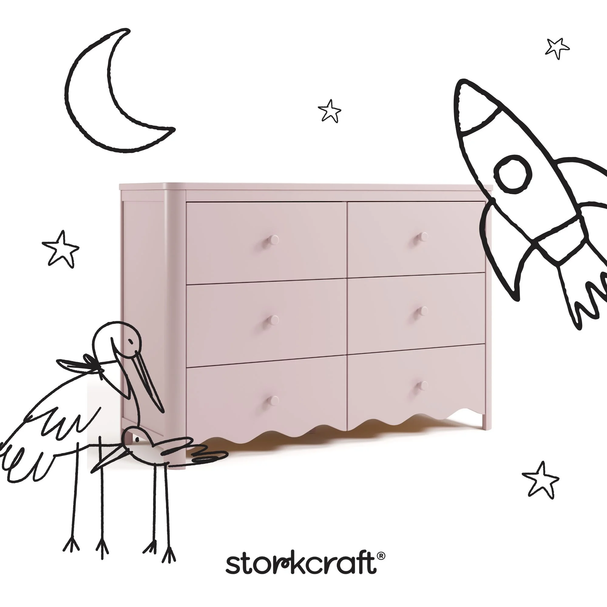 Storkcraft Casablanca 6 Drawer Nursery Dresser, Sage - Image 29