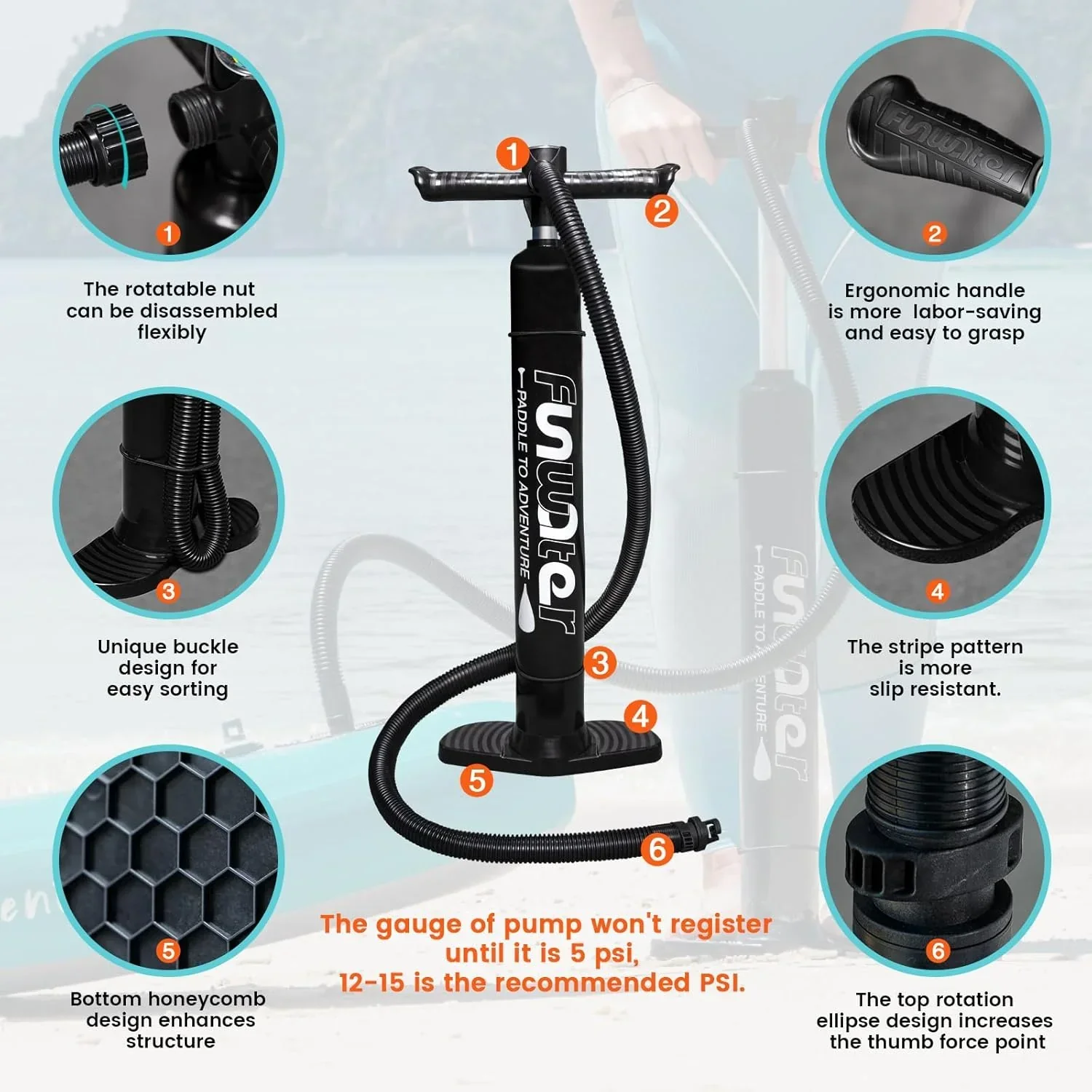 FunWater Inflatable Stand Up Paddle Board, 11 ft x 32 in x 6 in - SUP Paddle Accessories - Image 21 FunWater Inflatable Stand Up Paddle Board, 11 ft x 32 in x 6 in - SUP Paddle Accessories - Image 21