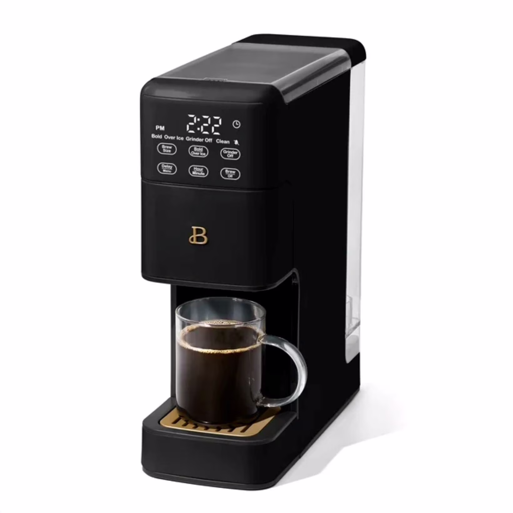 Beautiful Perfect Grind??programmable Single Serve Coffee Maker, White Icing by Drew Barrymore(Black Sesame)