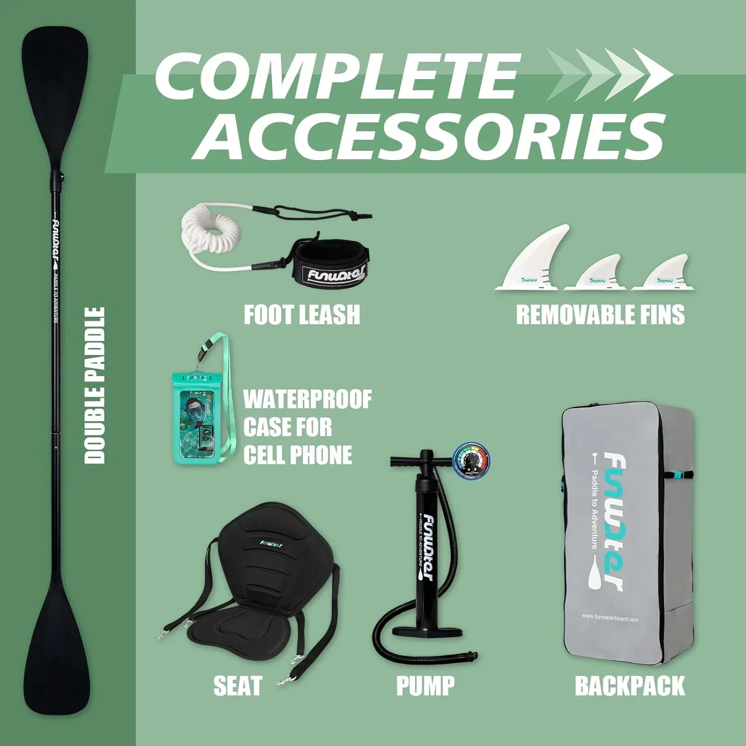 FunWater Inflatable Stand Up Paddle Board, 11 ft x 32 in x 6 in - SUP Paddle Accessories - Image 31 FunWater Inflatable Stand Up Paddle Board, 11 ft x 32 in x 6 in - SUP Paddle Accessories - Image 31