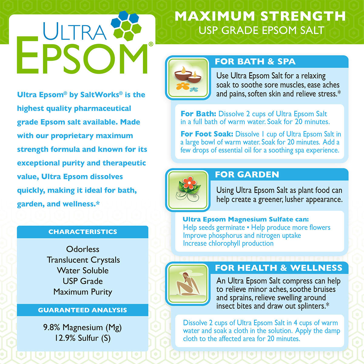 Ultra Epsom Unscented Bath Salt, 18 Pound Bag - Image 3