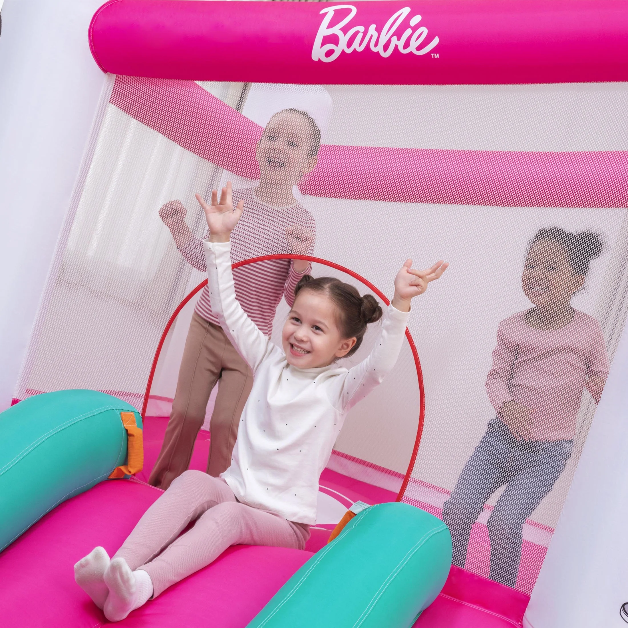 Barbie Inflatable Bounce House with Mesh Walls, Slide and Blower, Indoor/Outdoor, Ages 3+ - Image 6