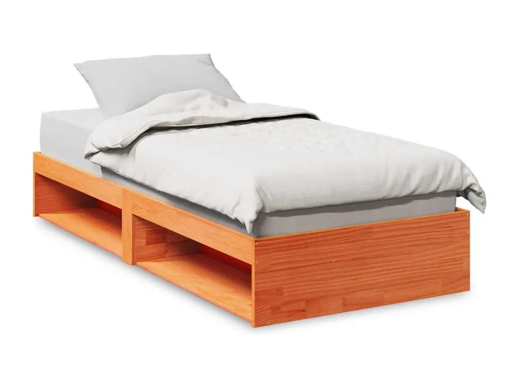 Sofá cama sin colchón Mueblesclasic maciza Mueblesclasic marrón cera 90x200 cm