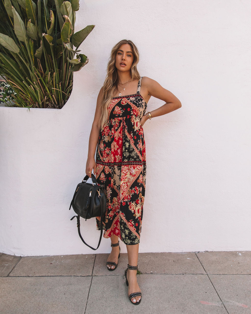 Neverland Tie Back Printed Midi Dress - FINAL SALE - Se7enfashion