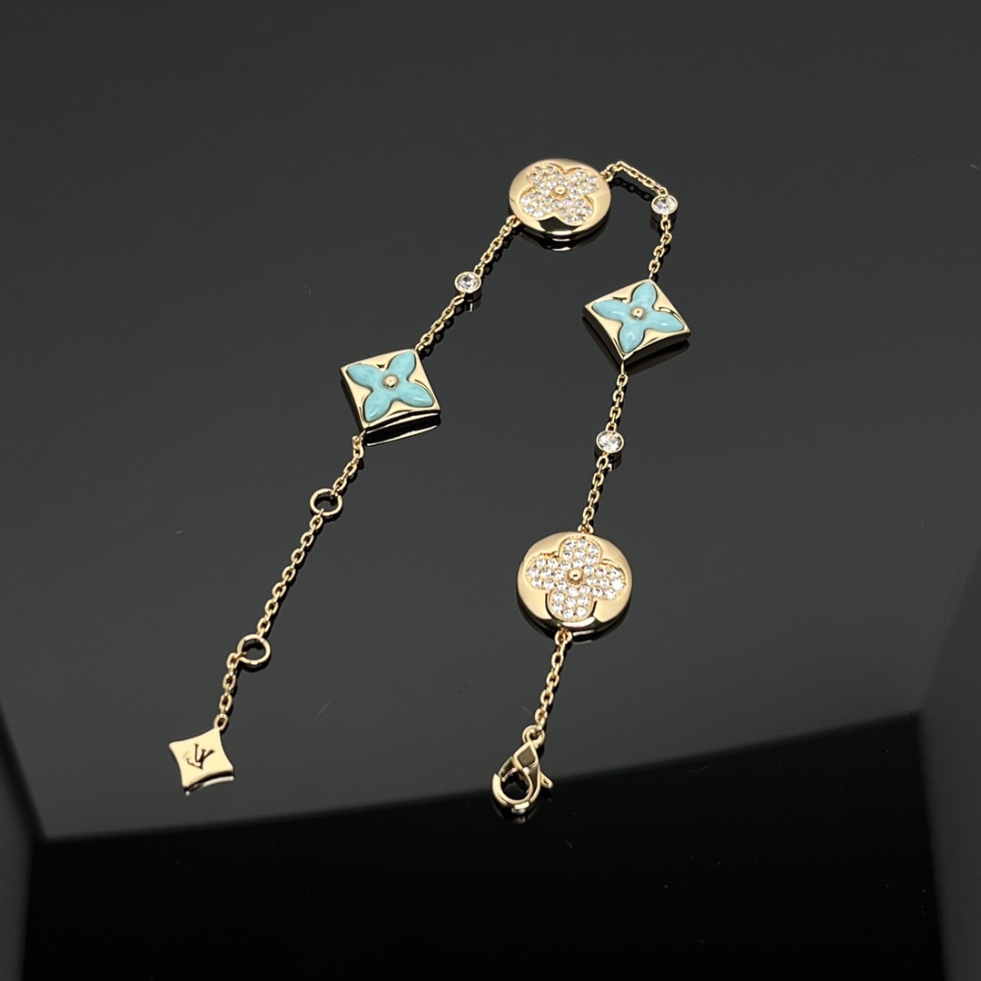 Louis Vuitton Diamond Sun Blue Amazonite Star Bracelet - Original Replica Club