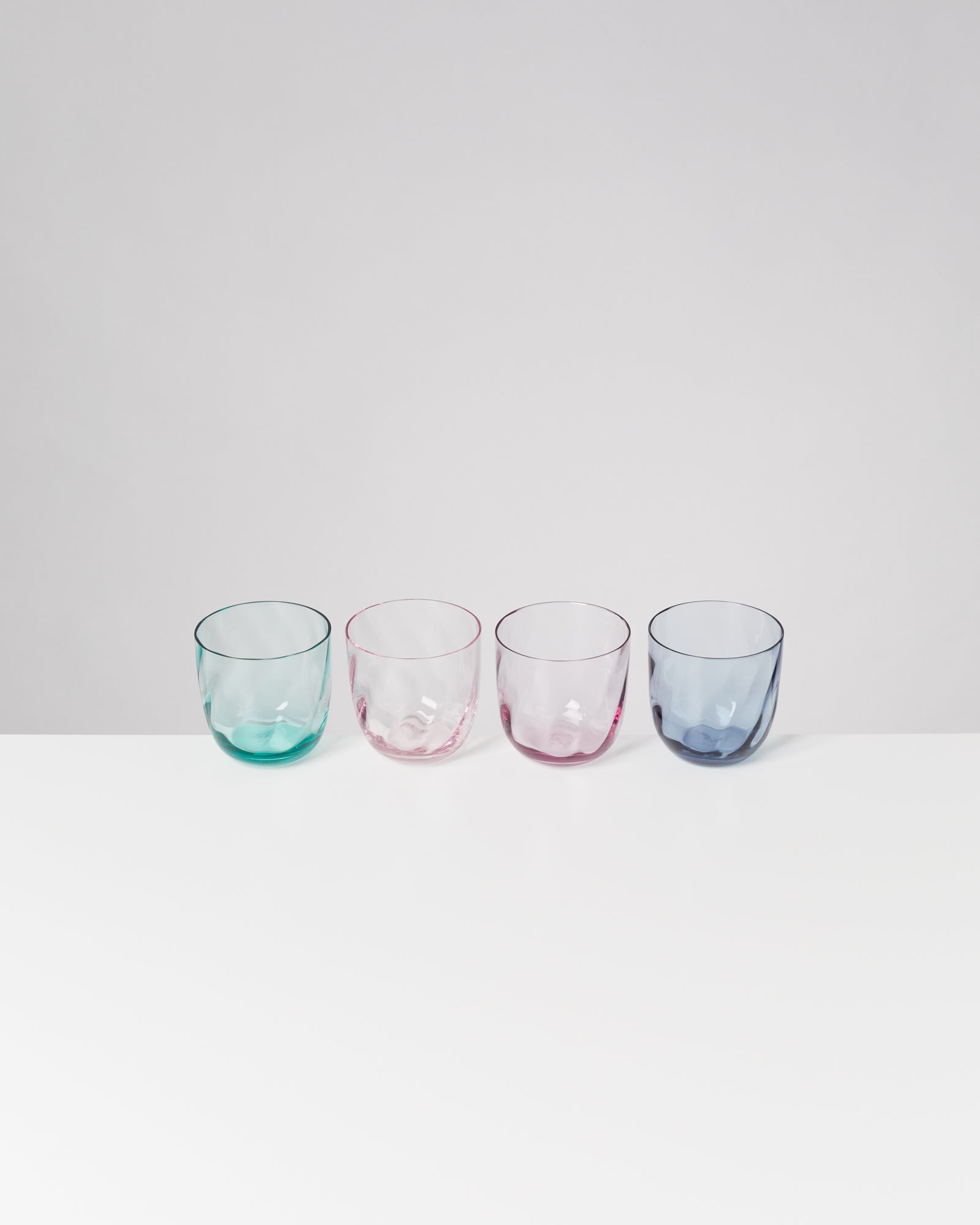 Calma Glas klein swirl mix 4er-Set