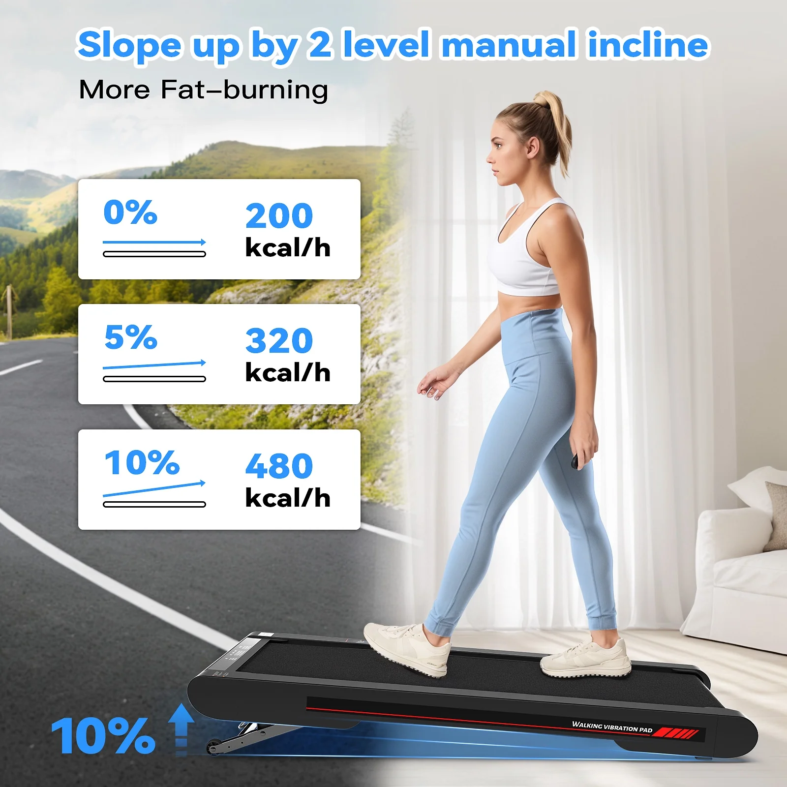 Sperax Walking Pad Treadmill with APP,3 in 1 Portable Under Desk Treadmill Fitness,Walking Vibration Workout Pad with Remote Control - Image 10