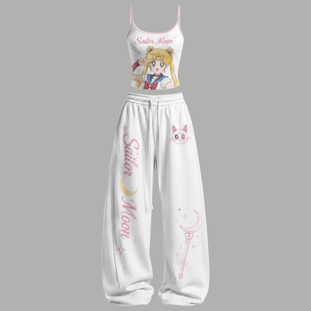 Sailor Moon Top & Elasticated Trousers Two-Piece Set