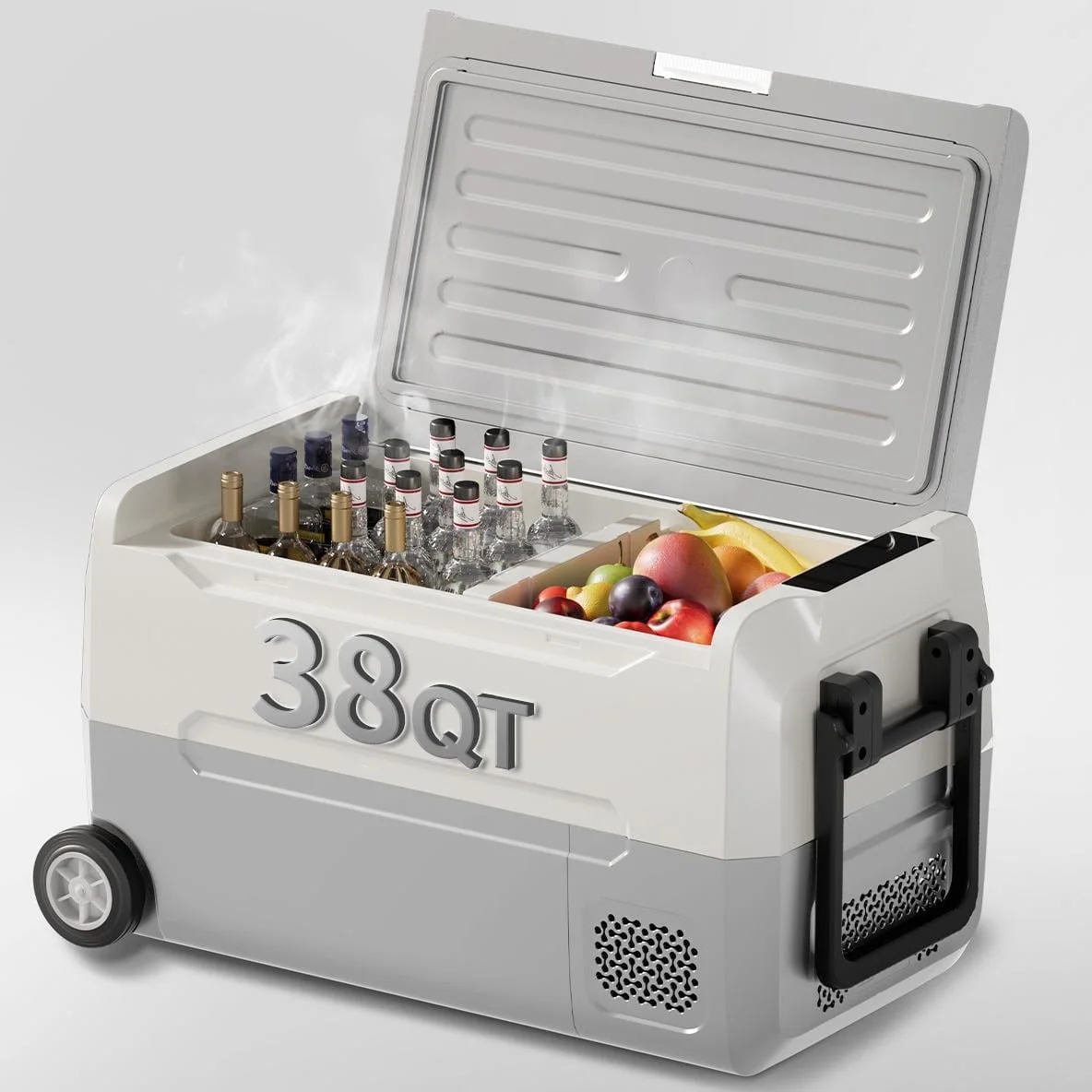 DISHUP 12V Portable Car Refrigerator, 53QT(50L) Electric Cooler with Dual Zone,DC & AC,Ideal for RV, Camping, Travel, Truck - Image 10