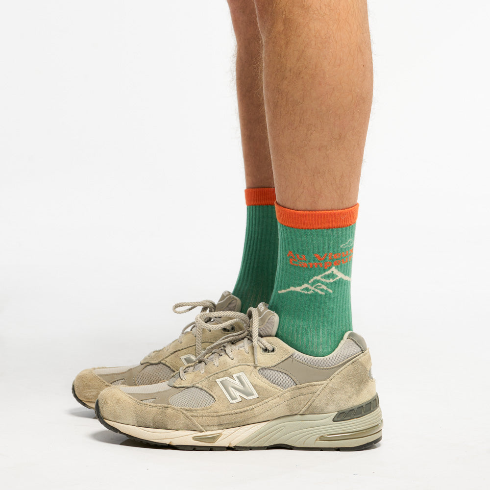Au Vieux Campeur - Chaussettes Chaines Montagnes - Vert