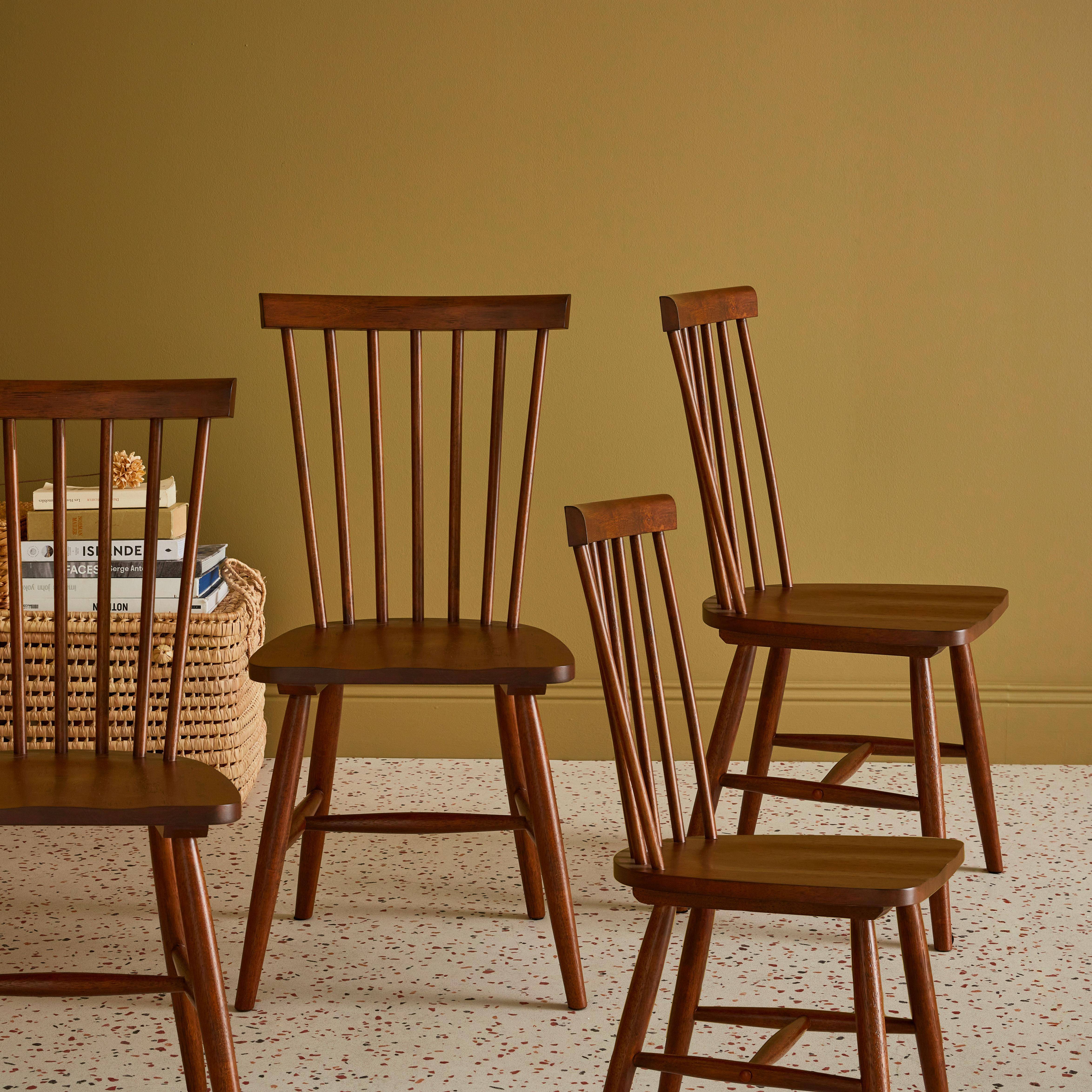 Romie - Silla de madera de hevea, set de 4