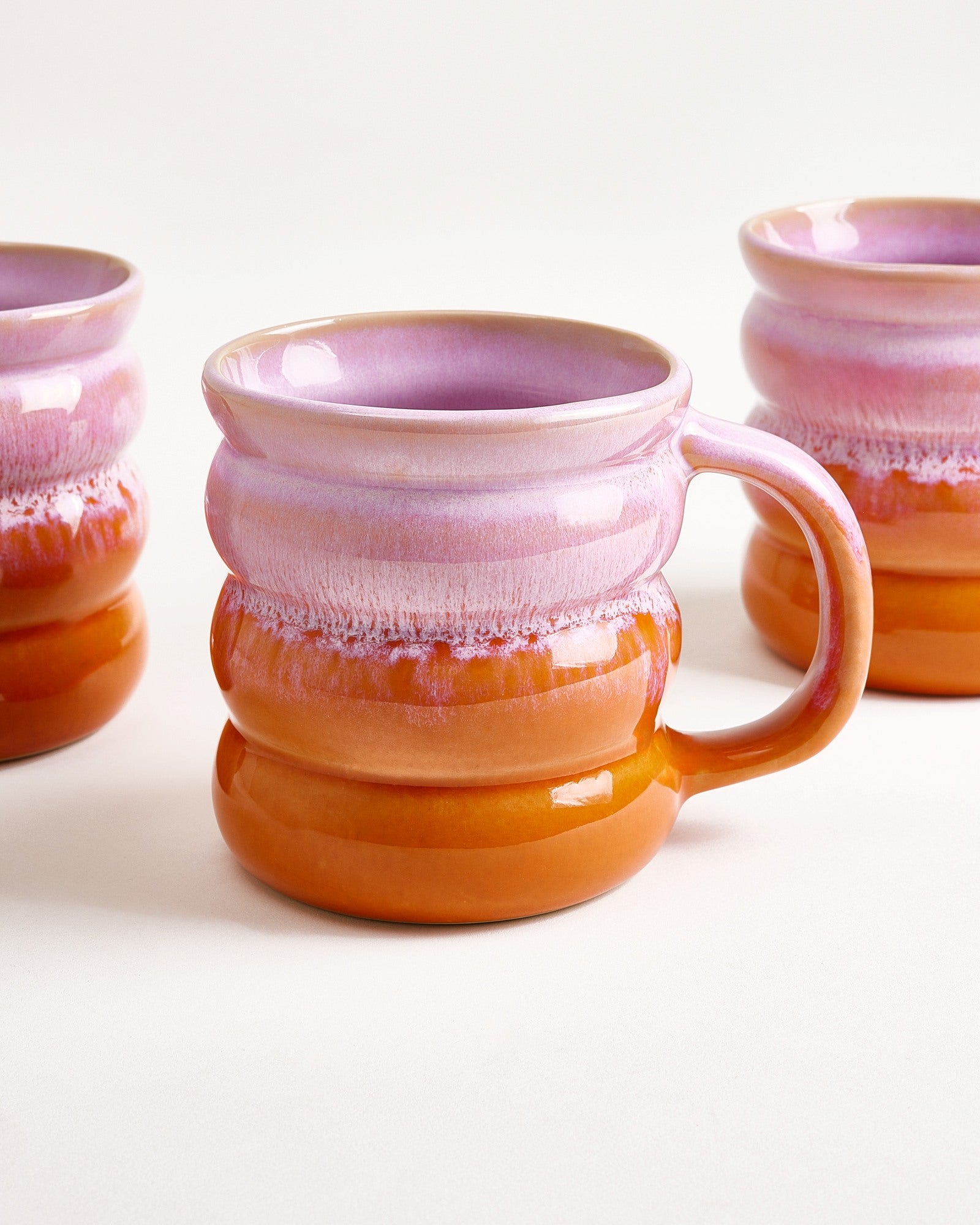 Ombra Tasse groß bubble rosa orange 4er-Set