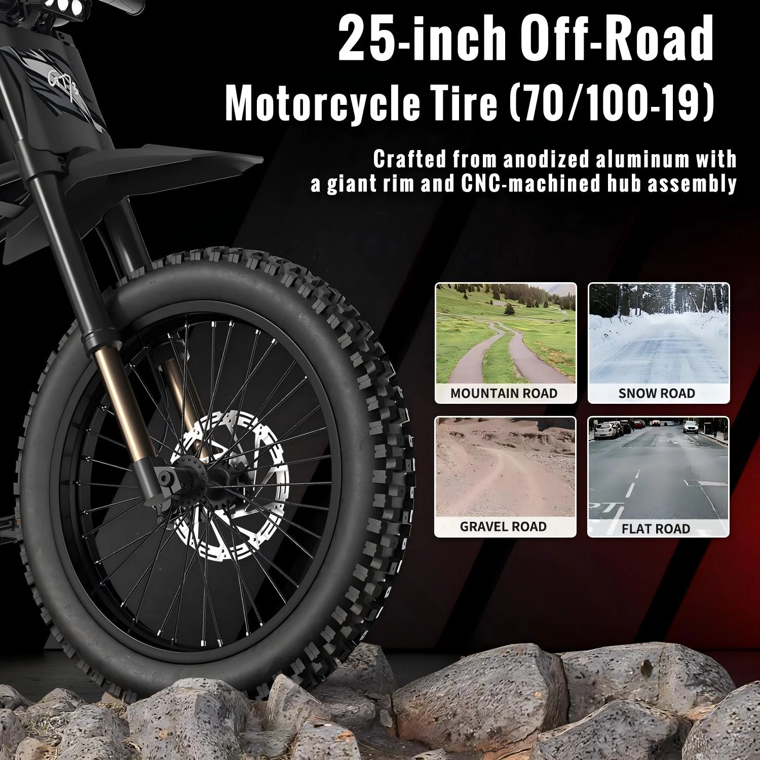 LivelyAant GT73 Electric Dirt Bike for Adults 2400W 48V Electric Motorcycle 1747Wh Dual Battery 37 MPH 85 mile Range Dual Hydraulic Brakes 6 Layers Full Suspension - Image 5