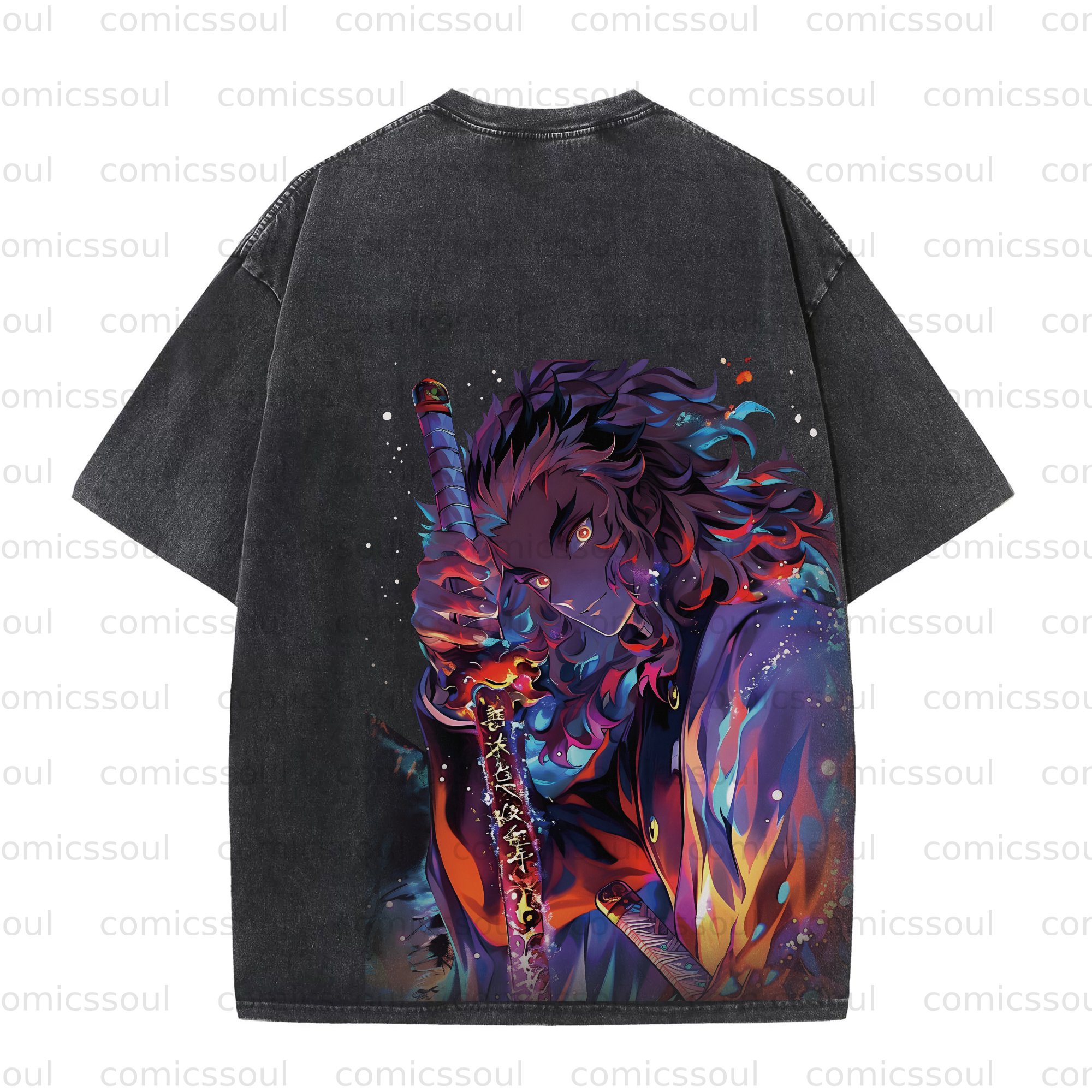 Vintage 3D Direct Inkjet Printed Washed Unisex T-Shirt