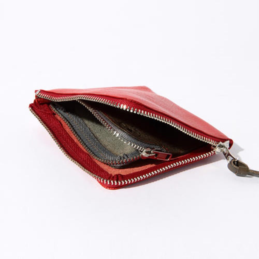 Beams Plus - Portefeuille Double Zip - Rouge
