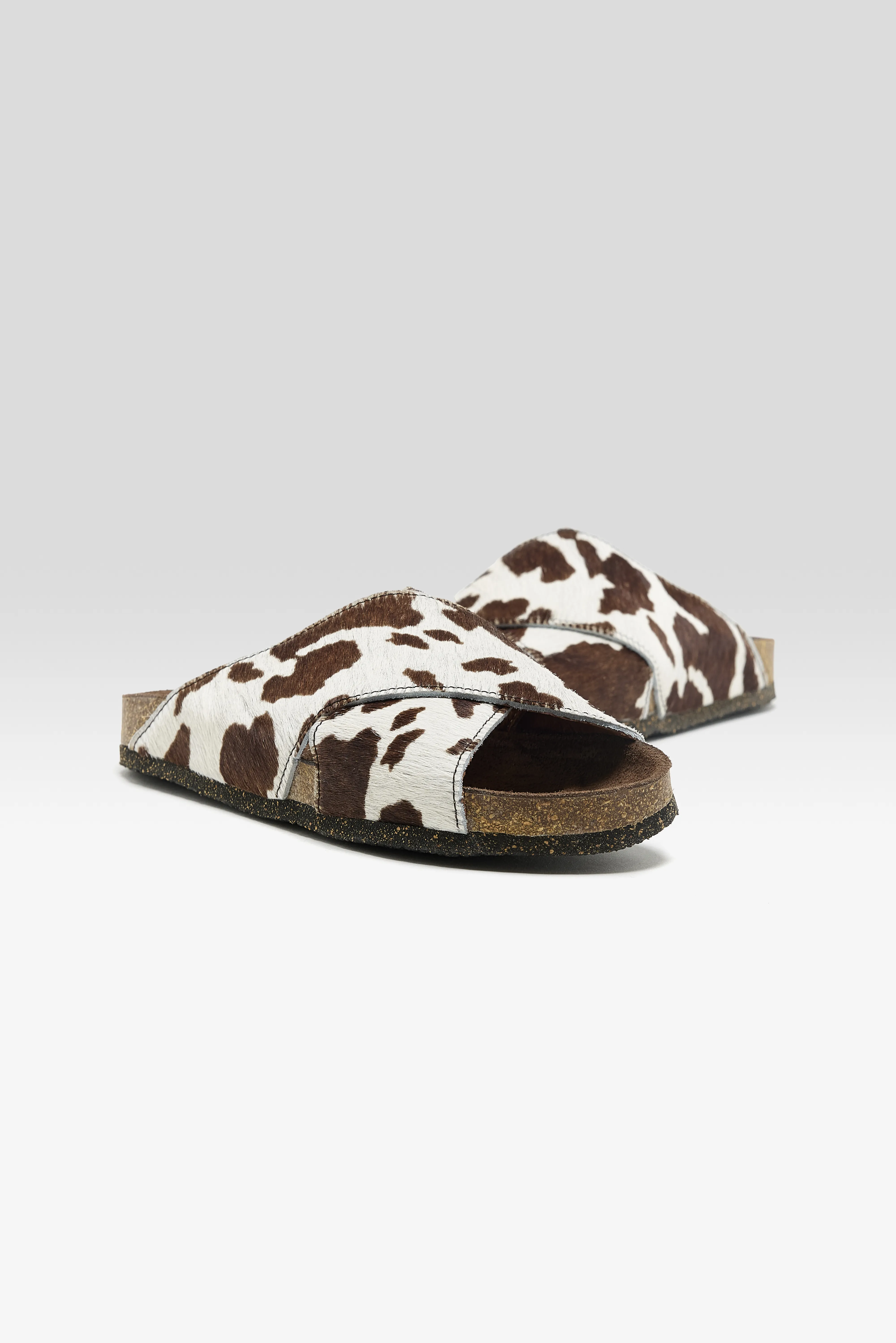 Bellerose Cowprint Ponyhair Cross Sandals  (261 / W / BROWN)