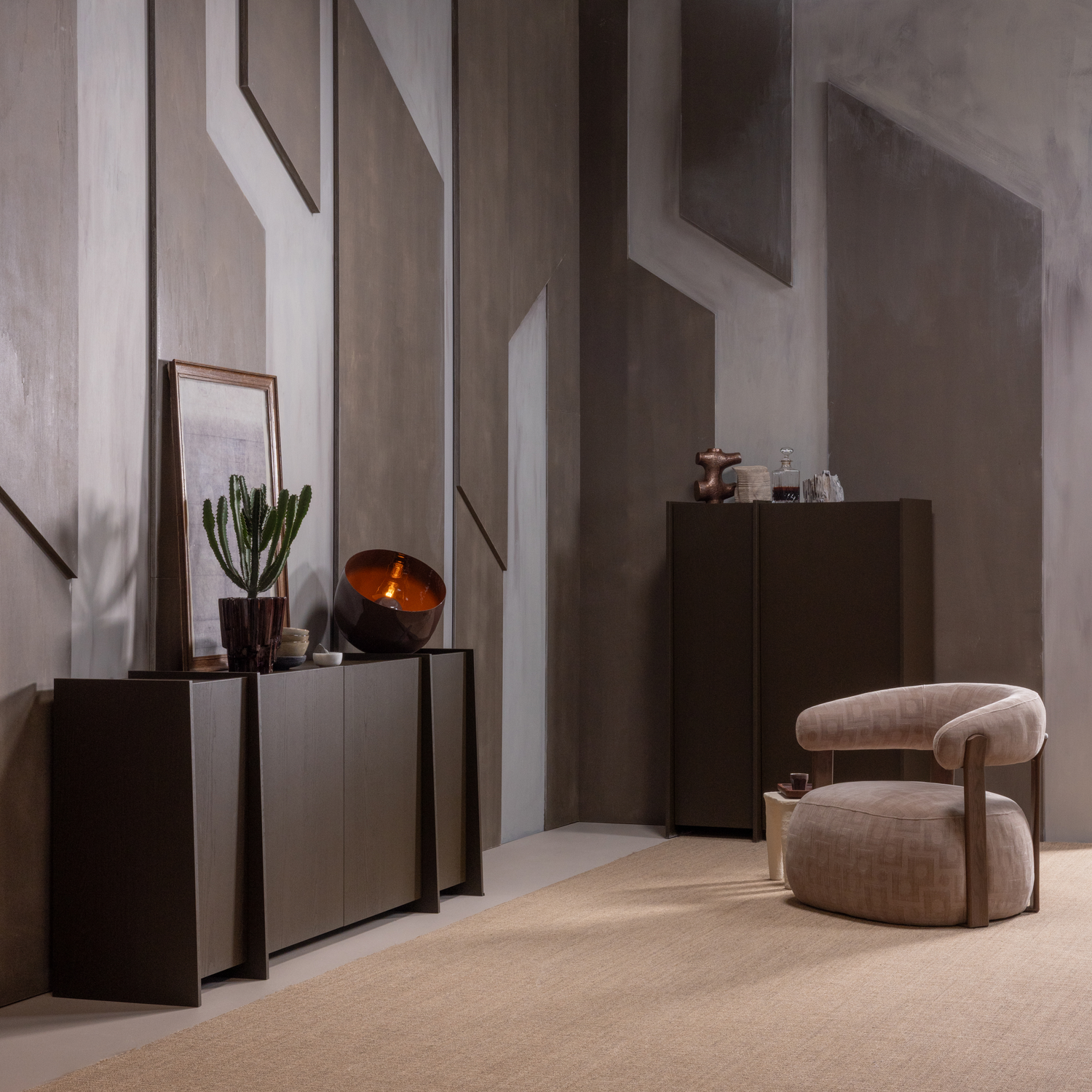 WOOOD Brock 2-Deurs Kast - Essen Fineer - Middenbruin - 140x102x44