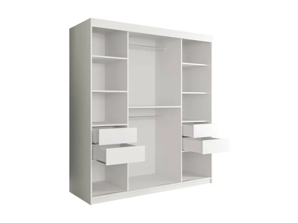 Armario Lluesmamuebles 249 Negro mate | Mármol negro 200x180x62cm Número de estantes - 7.00