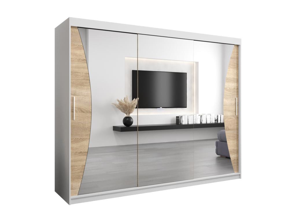 ARMARIO MONACO DE PUERTAS CORREDERAS 200/250/62 3 puertas (blanco/sonoma)