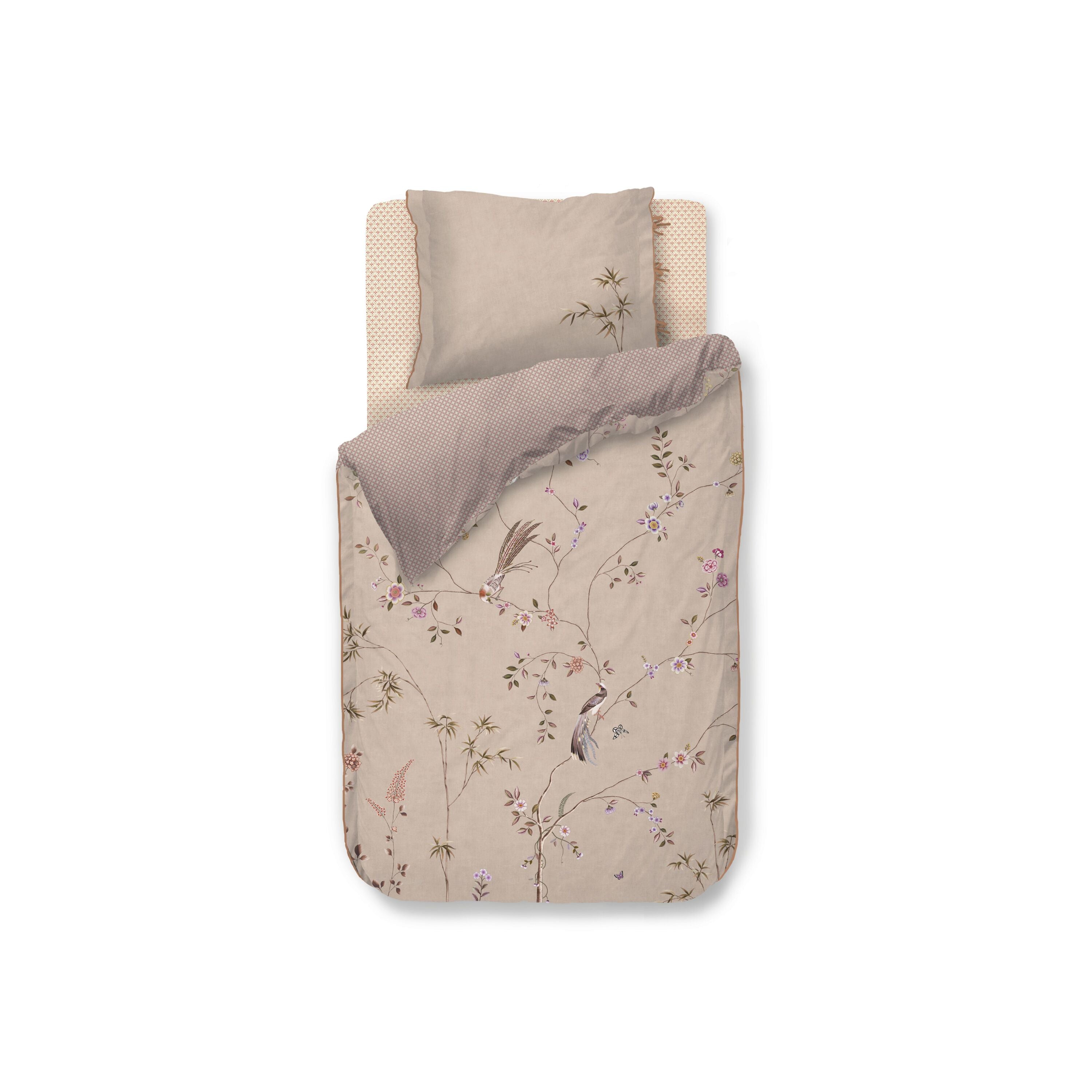 Pip Studio Bamboo Blossom Dekbedovertrek 140 x 200/220 cm - Khaki