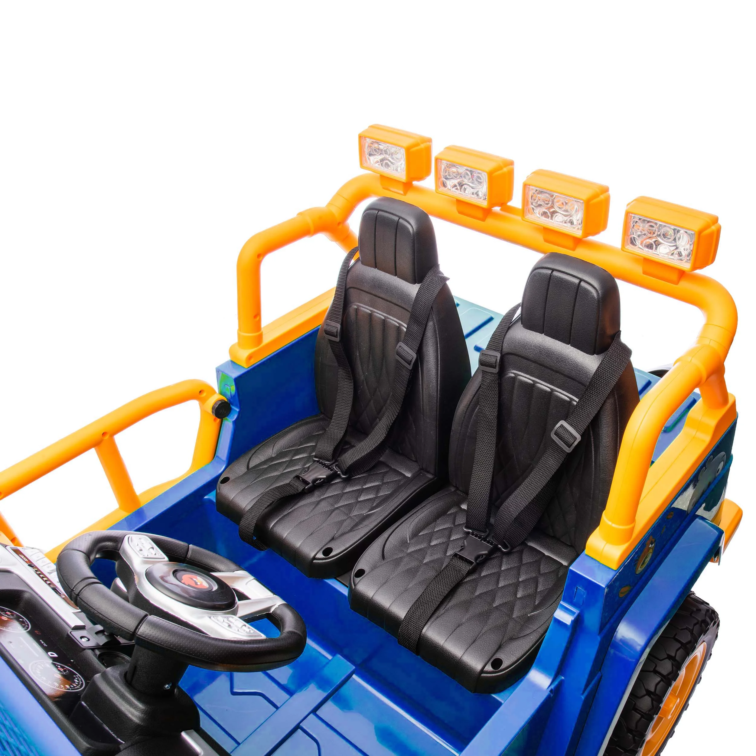 Joyracer 24 Volt Ride on Toys for Big Kids, Licensed Angry Birds Ride on Truck with Remote, 2 Seater 4WD Electric Ride ons with Shovel, Bluetooth, Lights, Power Car Wheels for 3-8, 130lbs, Green - Image 14