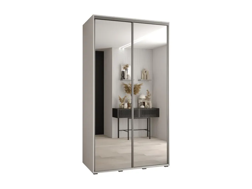 Armario Davos 2 corredero práctico 235,2x130x60 cm 2 puertas blanco/plata dug2866815