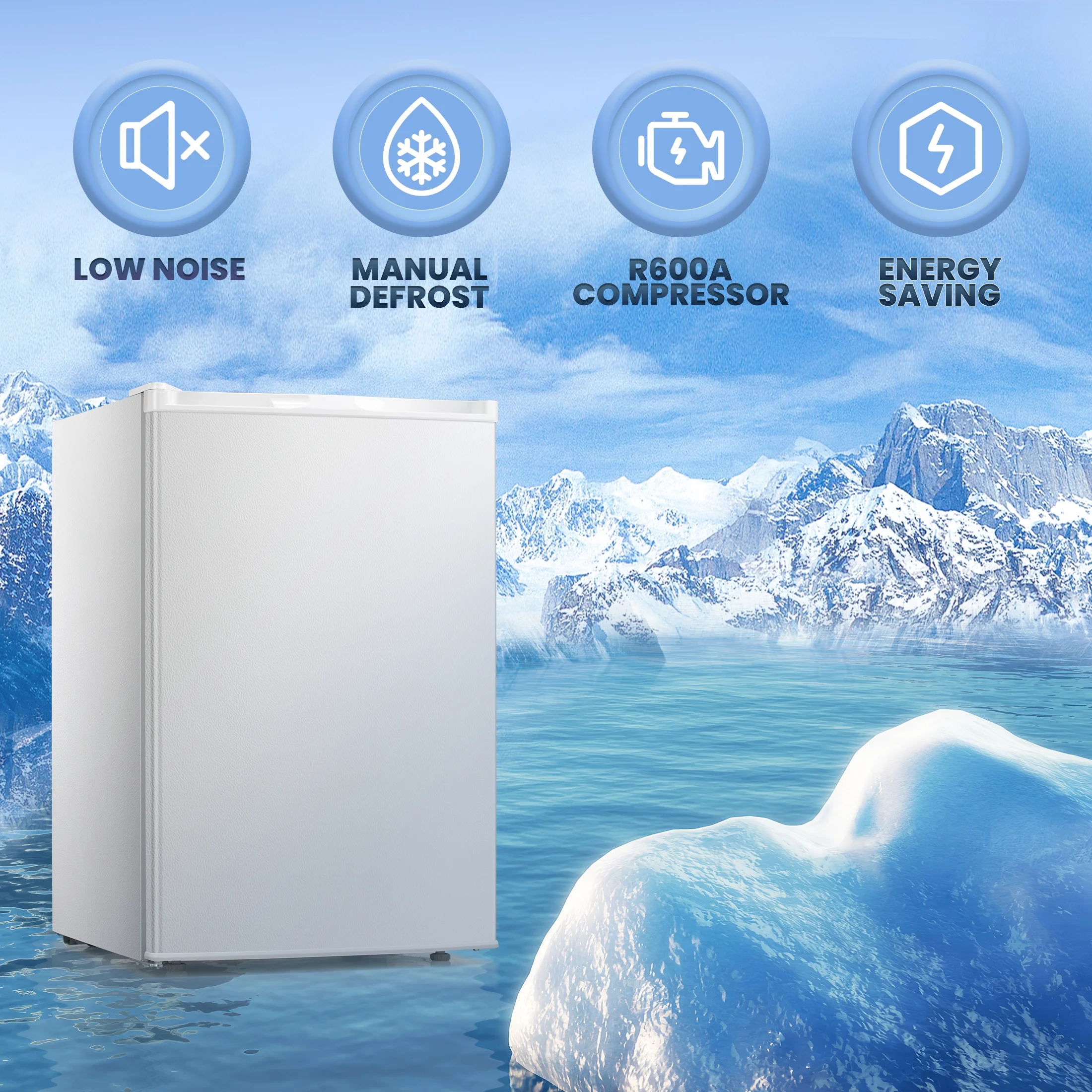 Electactic Upright Freezer, Energy Saving 3.0 Cu.ft Single Door Compact Upright Freezer with Reversible Door(Black) - Image 13