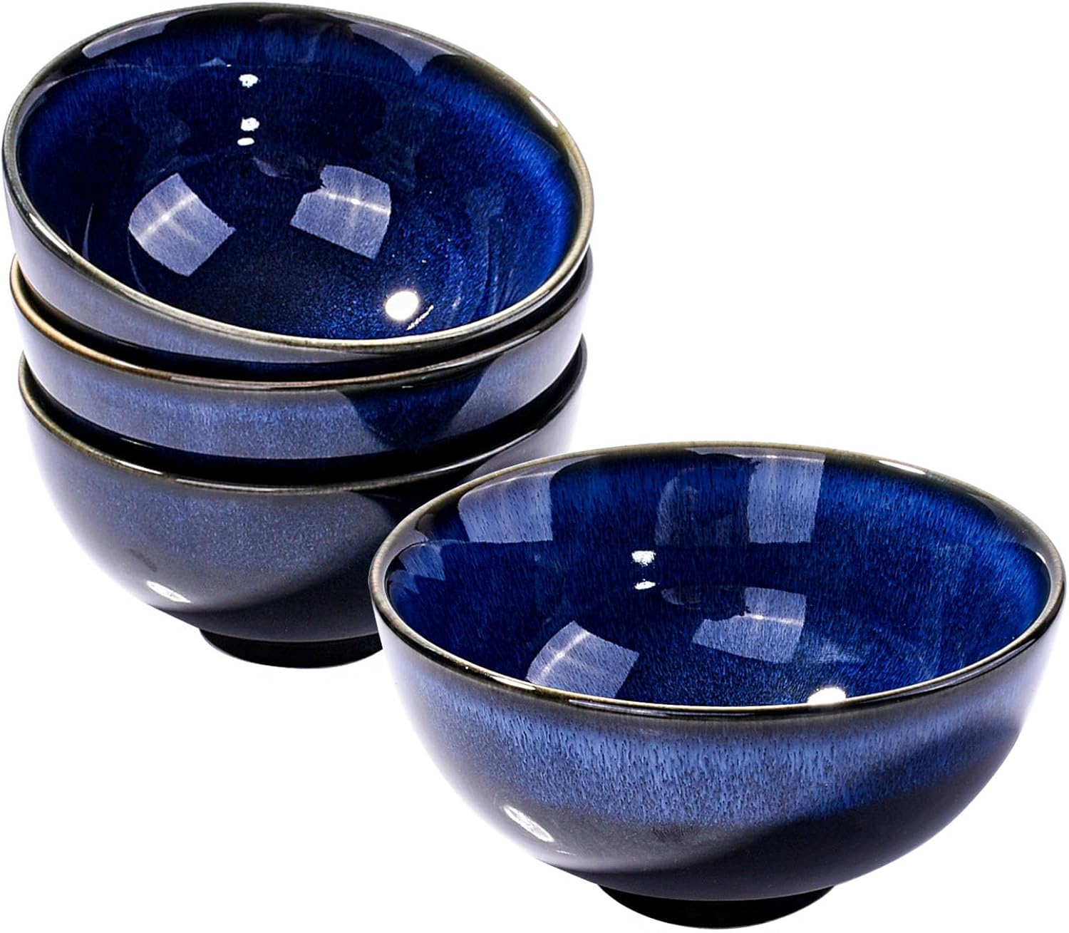 Porcelain Rice Bowls Ceramic Sushi Bowl Set of 4 Perfect for Soup Cereal Oatmeal Fruit Rice Microwave and Dishwasher Safe Green