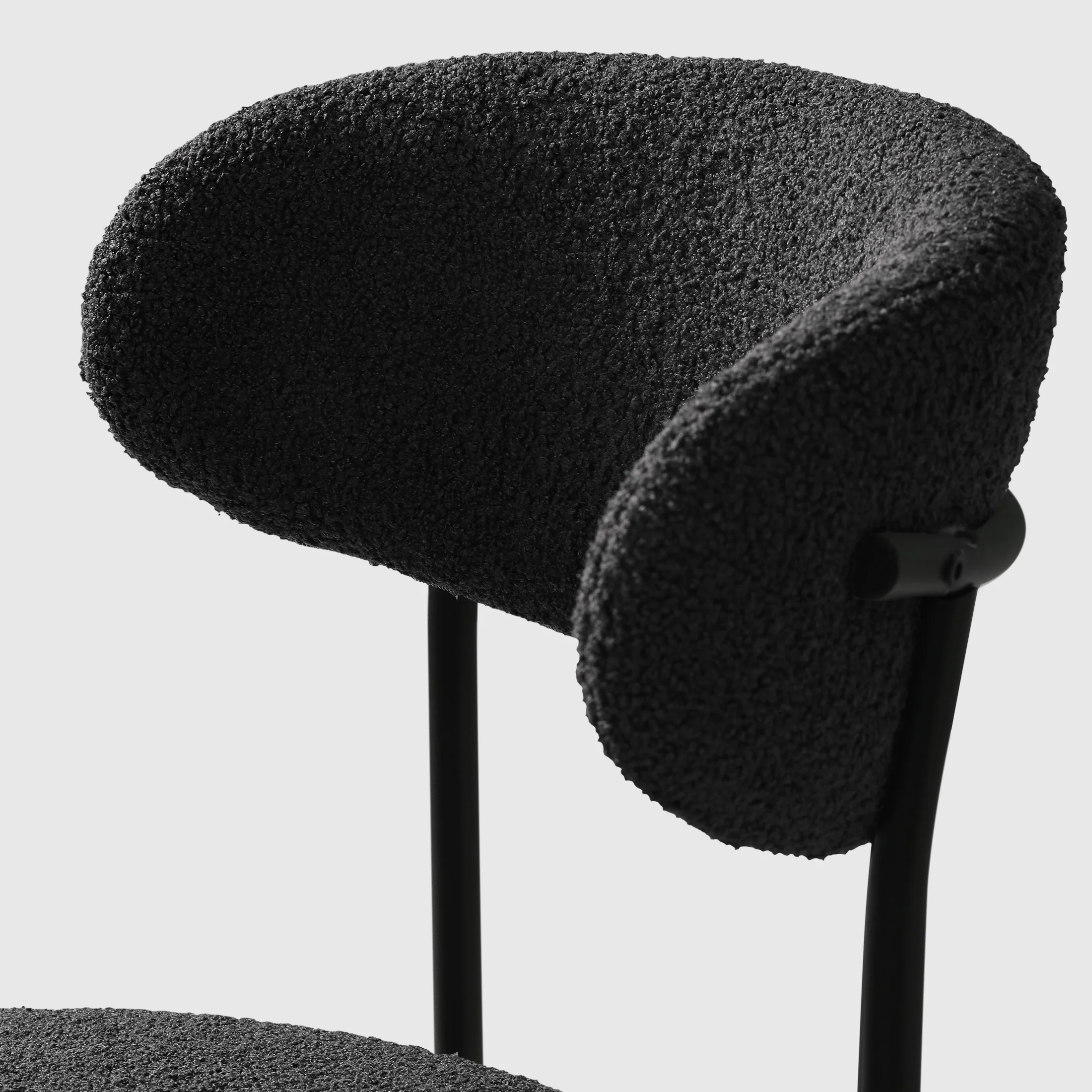 WestinTrends Alexandria Mid-Century Modern Upholstered Sherpa Round Dining Chairs (Set of 4), Sunset Gold - Image 74