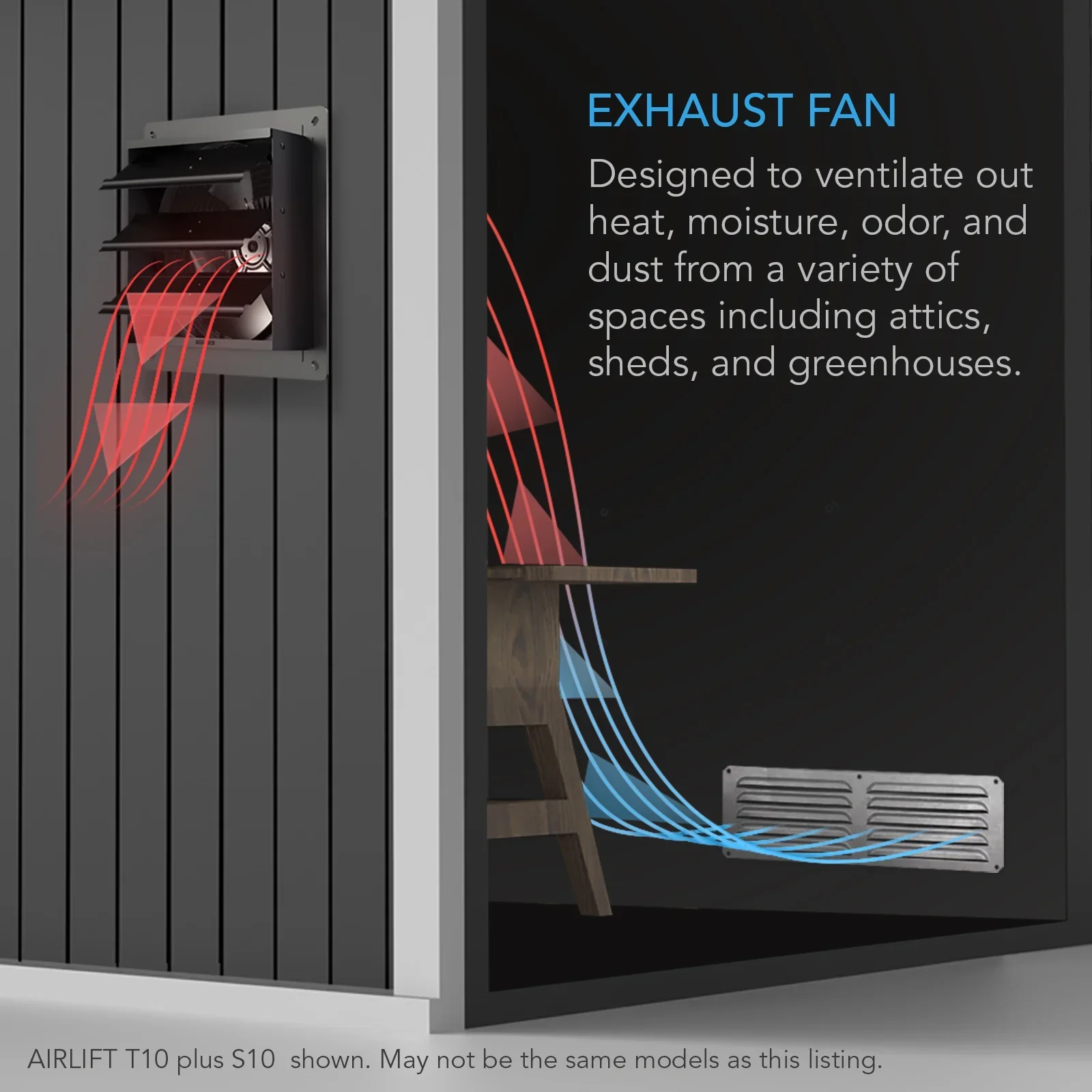AC Infinity AIRLIFT T10, Shutter Exhaust Fan 10