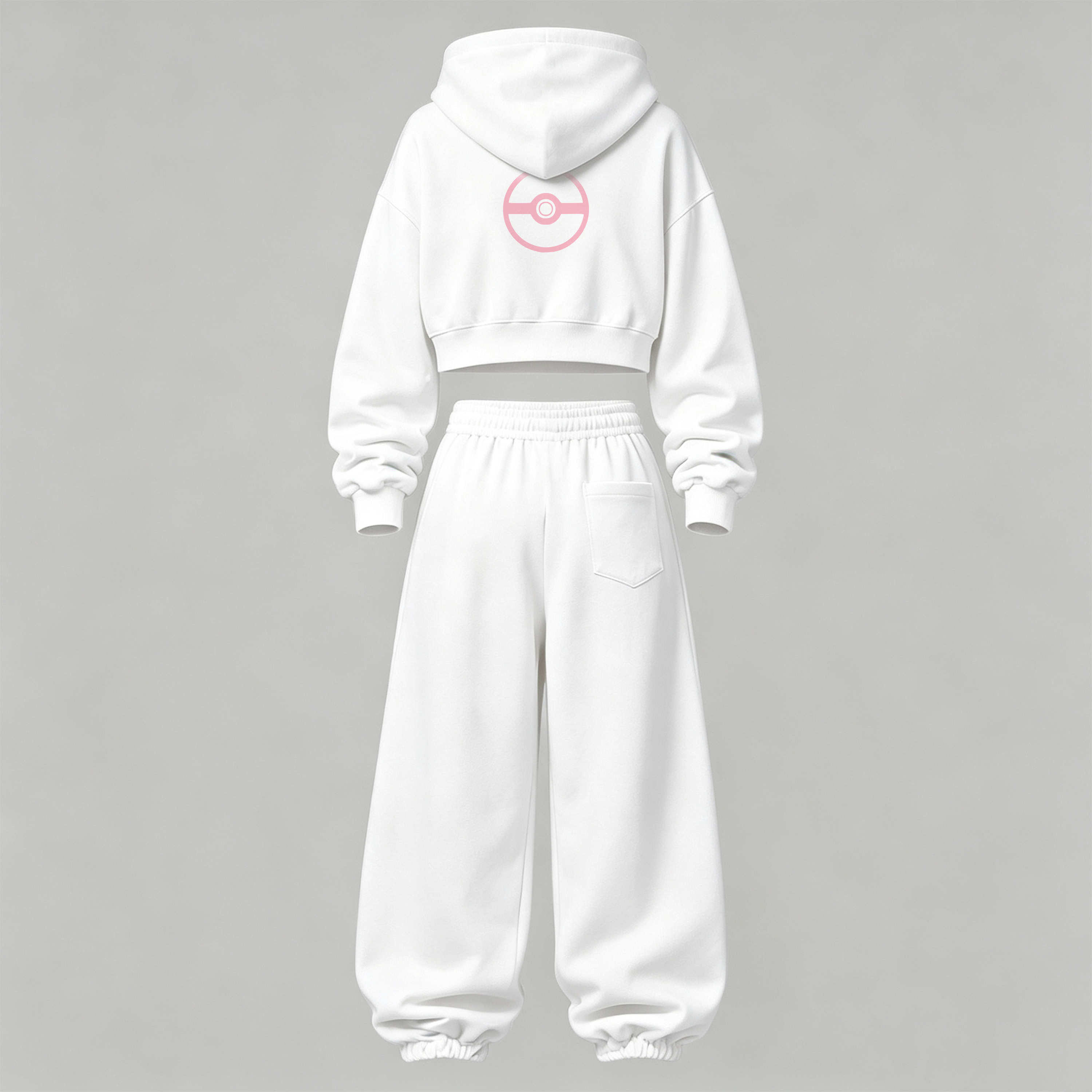 Pokémon Cropped Long Sleeve Hoodie & High Waist Jogger Pants Two Piece TeeThreads Sustain the Scene with Custom Apparel